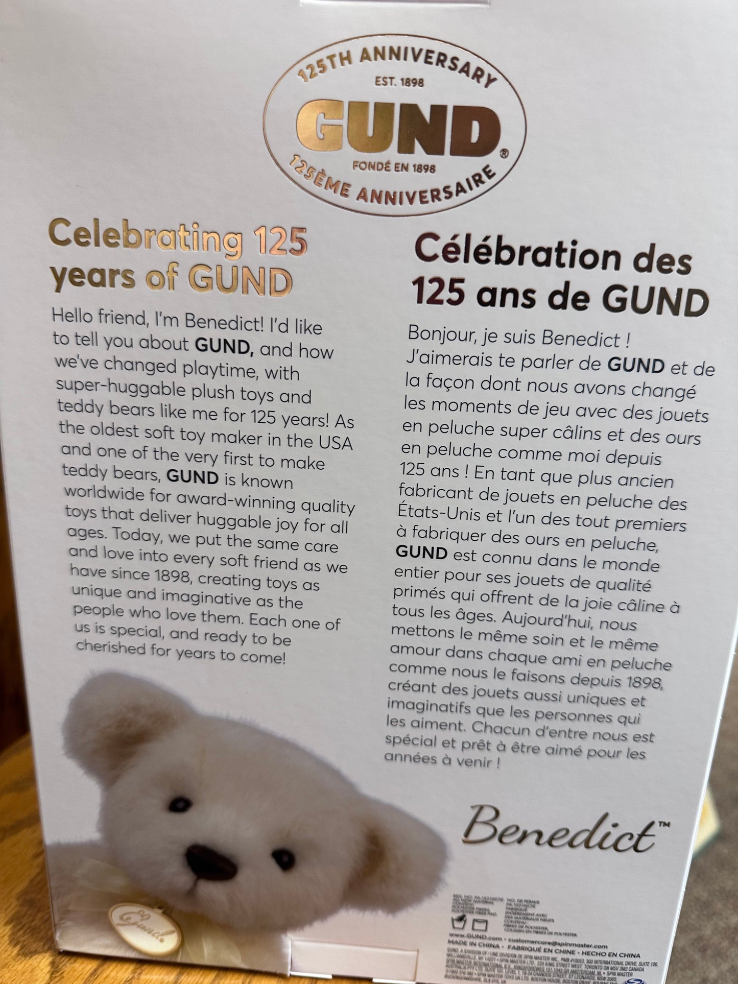 Oso del 125 aniversario de Gund Benedict